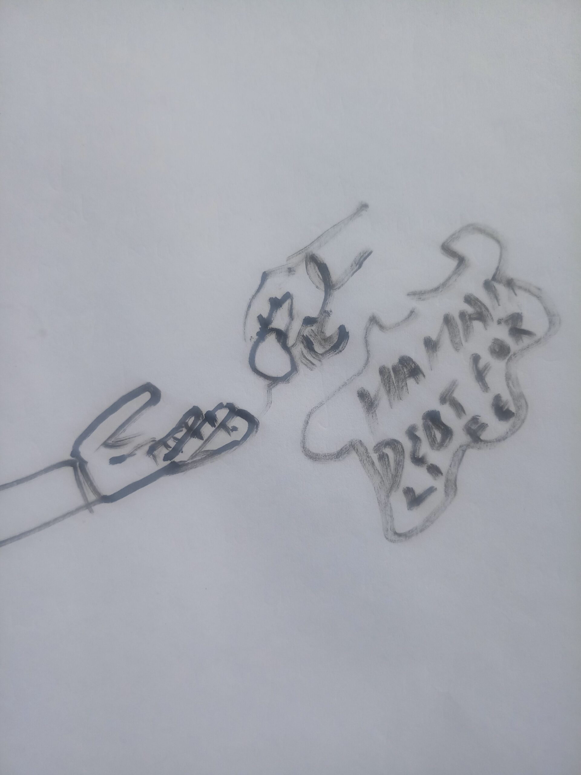 Drawing of taker giving